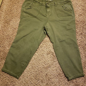 Cropped Twill Military Pant - Olive Wash Sz 26